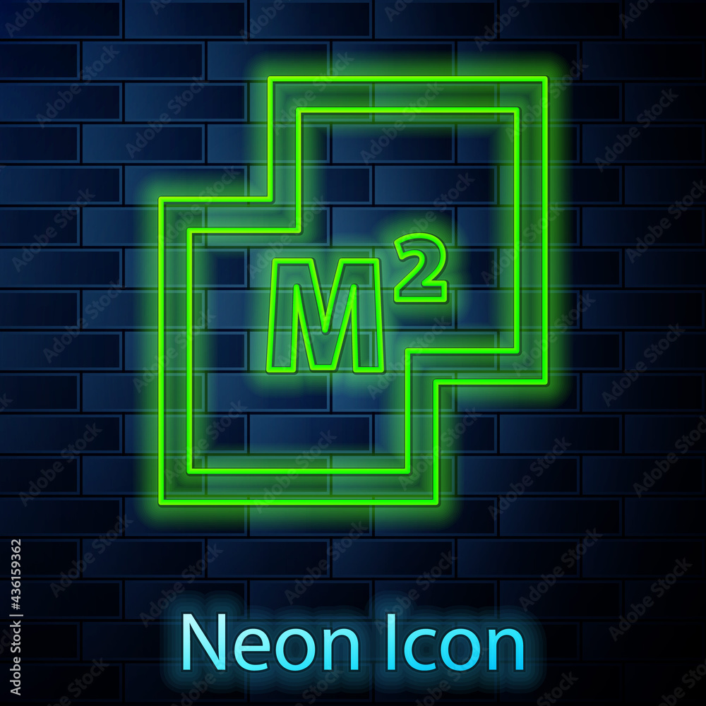 Glowing neon line House plan icon isolated on brick wall background. Vector Glowing neon line House plan icon isolated on brick wall background. Vector