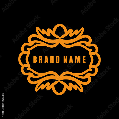 Ornate frame Vector design with line art style