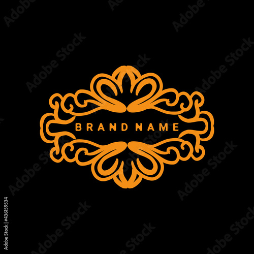 Ornate frame Vector design with line art style