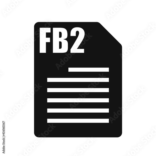 FB2 File Vector Icon, Flat Design Style