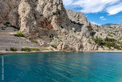 Amazing sea inlet with turquoise water and rocky coast in Zavratnica bay in Croatia. photo