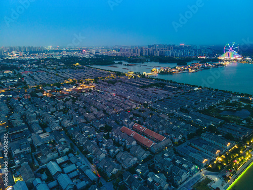 Aerial photograph of Dongchang ancient city in Liaocheng, Shandong Province photo