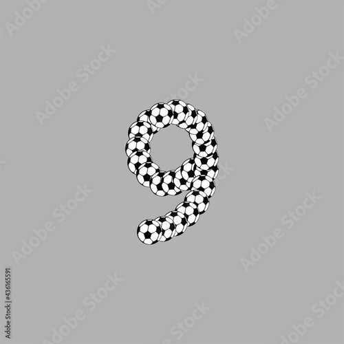 Graphic soccer ball number for your design