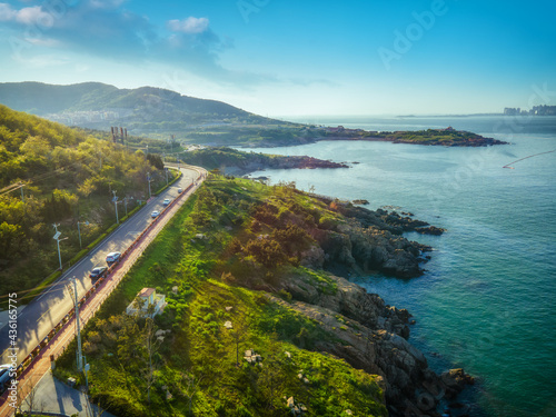 Aerial photography of Qingdao West Coast Island Highway