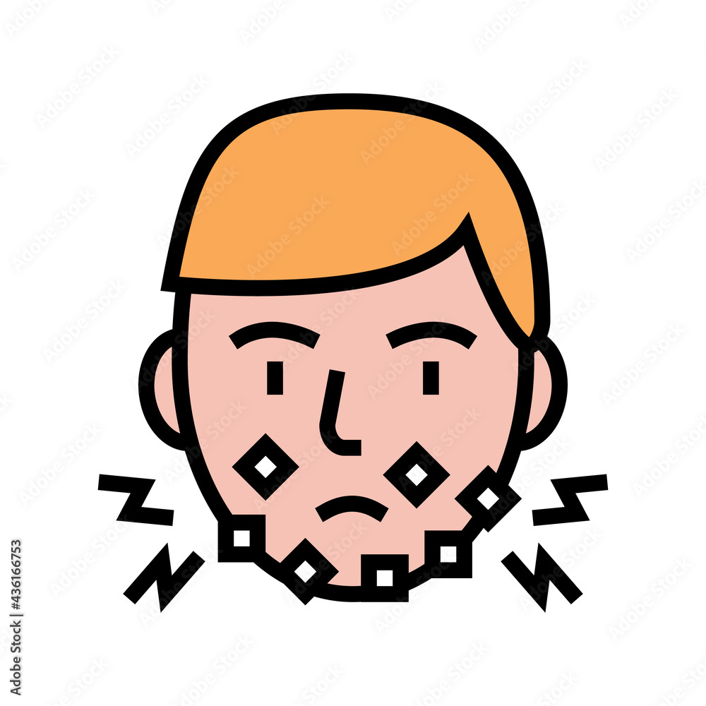 injury face after shave color icon vector. injury face after shave sign. isolated symbol illustration