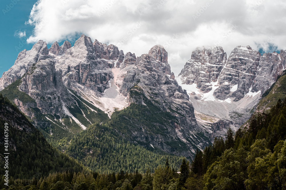 Dolomiti, Italy. Beautiful summer landscape. High mountains