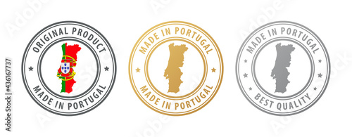 Made in Portugal - set of stamps with map and flag. Best quality. Original product.