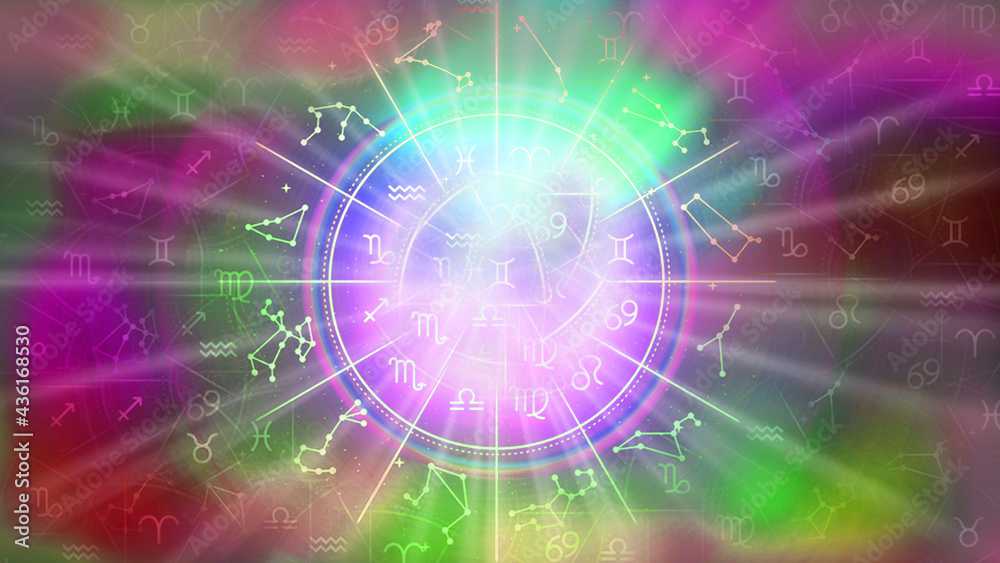 Obraz premium Astrology Horoscope Pattern Texture Background , Graphic Design