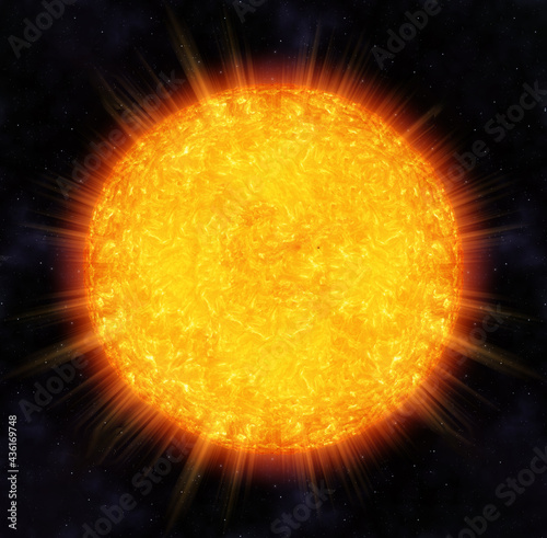 Fototapeta Naklejka Na Ścianę i Meble -  detailed sun in space