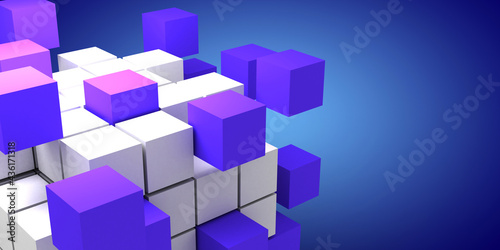 3D abstract background cubes. 3d illustration
