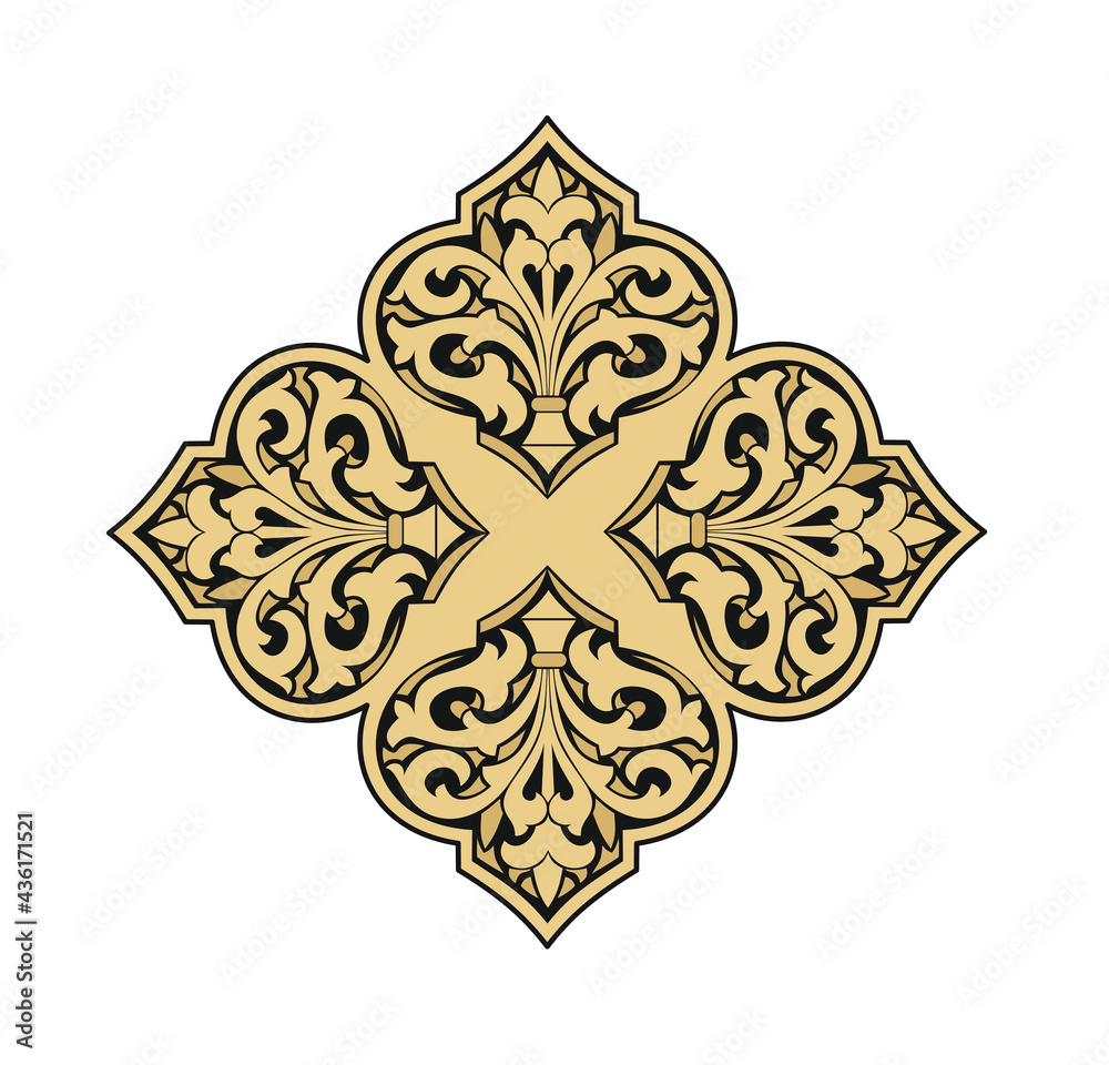 Decorative elegance luxury patterns baroque gold stock illustration