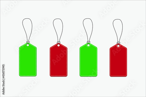 Set of tags price and labels, template shopping labels. Blank, discount and price tags on paper. Special offer. Vintage. Vector illustration.