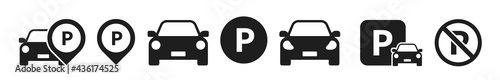 Fotografie, Obraz Car parking vector icons