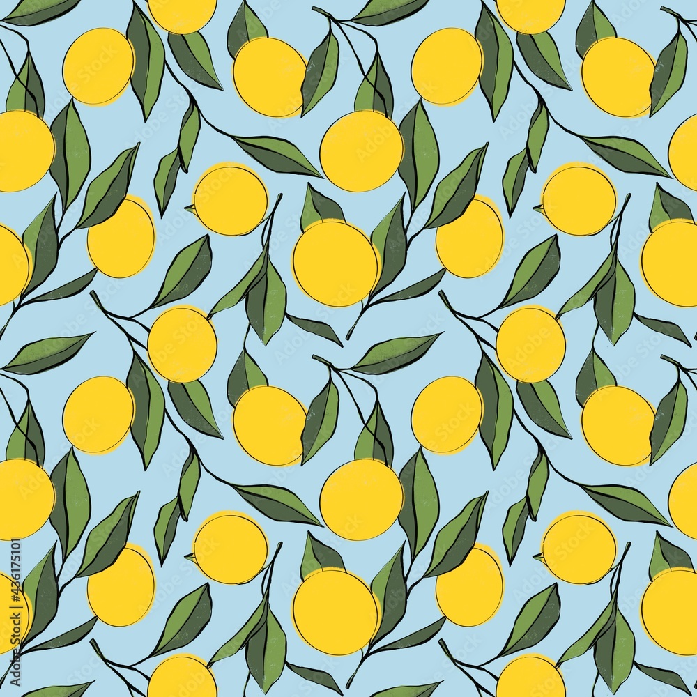 Seamless botanical pattern. Design for fabric, textile, wallpaper and packaging 