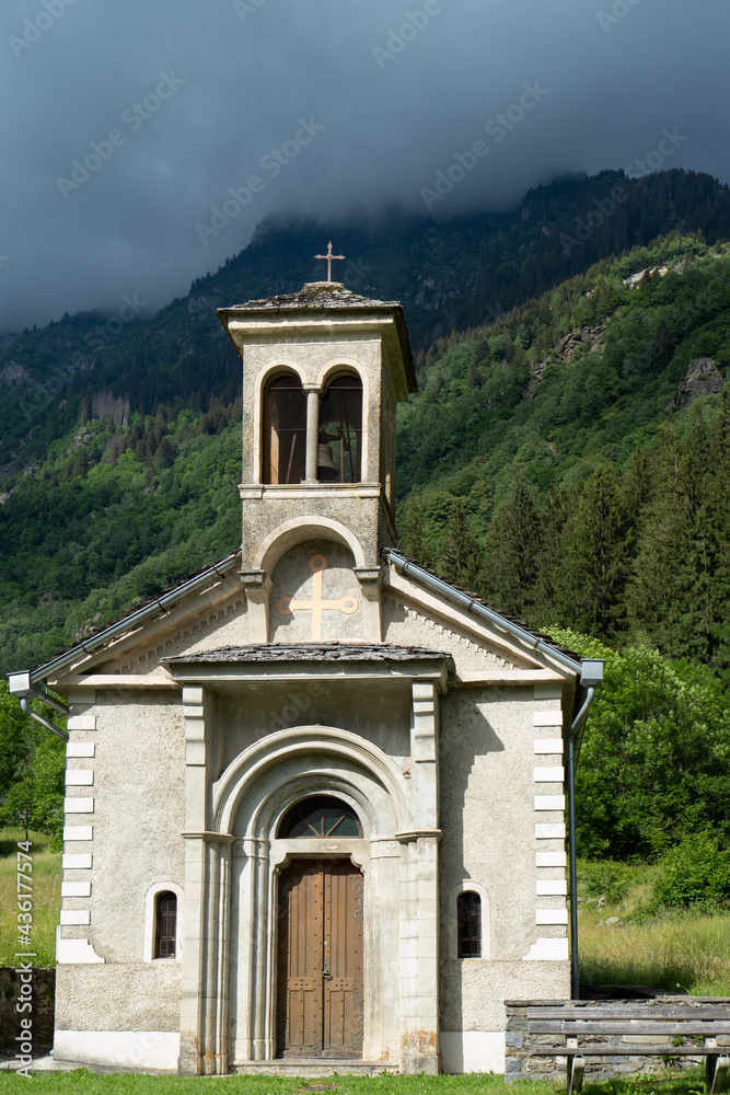 Church in Valle Mesolcina, Switzerland, on the way down from San Bernardino pass