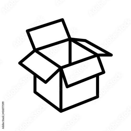 carton box line icon vector. carton box sign. isolated contour symbol black illustration