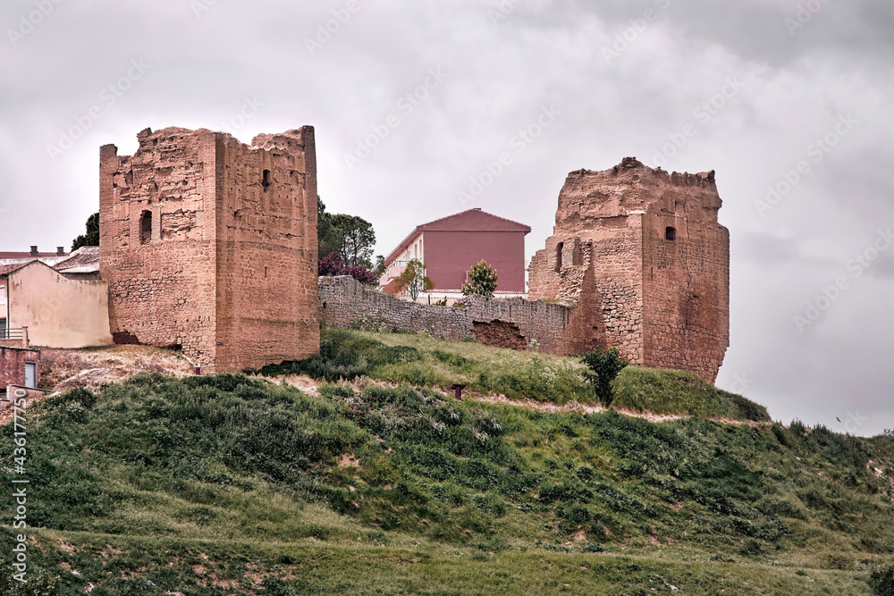 Ruined muslim Castle in Valderas, Leon, Tierra de Campos, Castile and Leon.