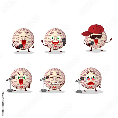A Cute Cartoon design concept of vanilla biscuit singing a famous song