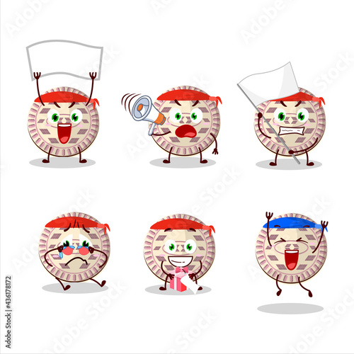 Mascot design style of vanilla biscuit character as an attractive supporter