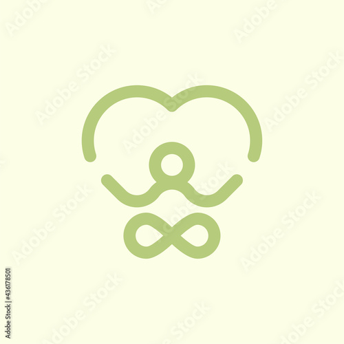 Vector Yoga Zen Logo Human Heart