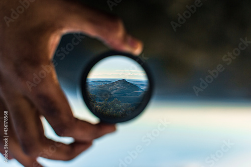 looking through a glass