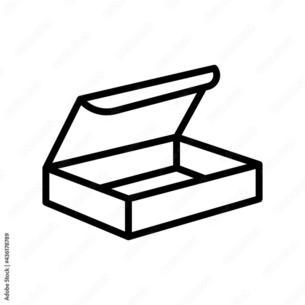 delivering package box line icon vector. delivering package box sign. isolated contour symbol black illustration - obrazy, fototapety, plakaty 