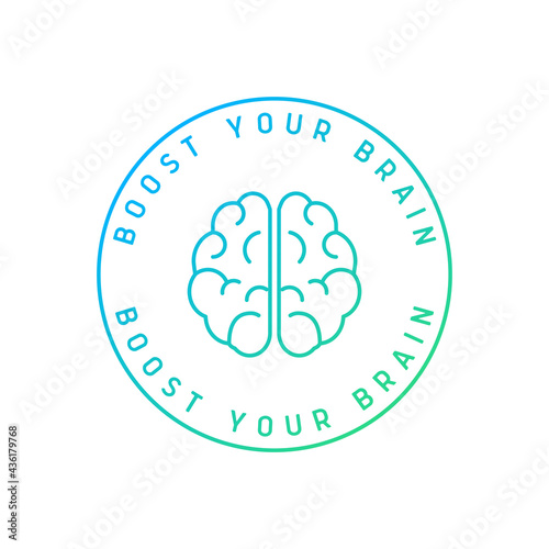 Boost your brain logo. Brain-boosting icon