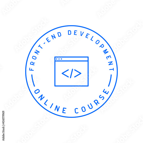 Front-end development icon. Online course logo template