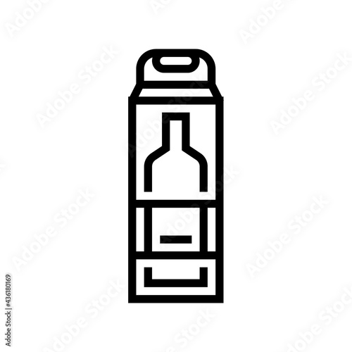 bottle of alcohol box line icon vector. bottle of alcohol box sign. isolated contour symbol black illustration