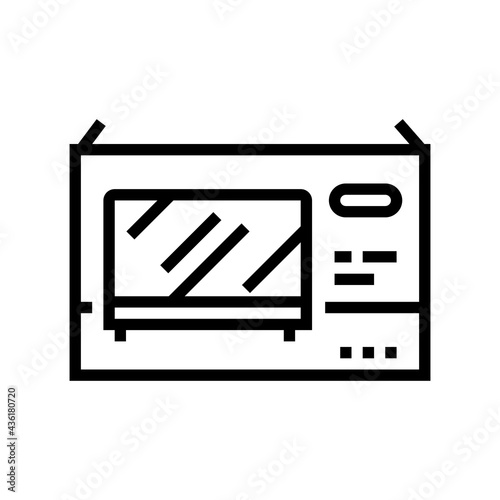 tv plasma box line icon vector. tv plasma box sign. isolated contour symbol black illustration