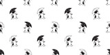 dog seamless pattern french bulldog umbrella raining vector footprint paw cartoon repeat wallpaper tile background scarf isolated illustration doodle design
