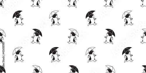 dog seamless pattern french bulldog umbrella raining vector footprint paw cartoon repeat wallpaper tile background scarf isolated illustration doodle design © CNuisin