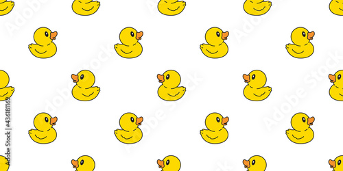 duck seamless pattern rubber duck bathroom shower toy chicken bird vector pet scarf isolated cartoon animal tile wallpaper repeat background illustration doodle design