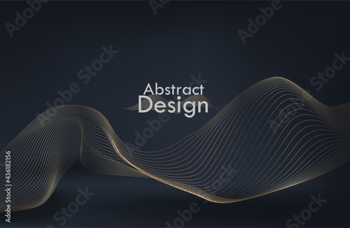 Abstract golden wave lines with glow effect. luxury items. gold wave. vector