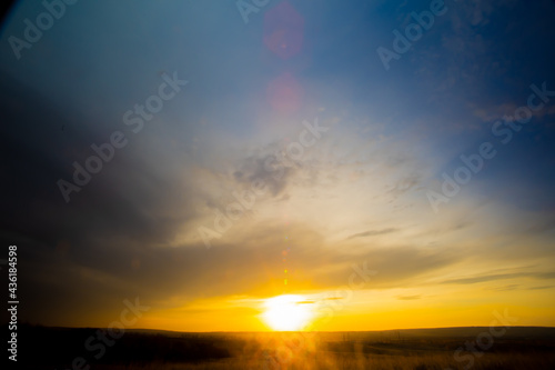 Beautiful textured sky with clouds at sunset