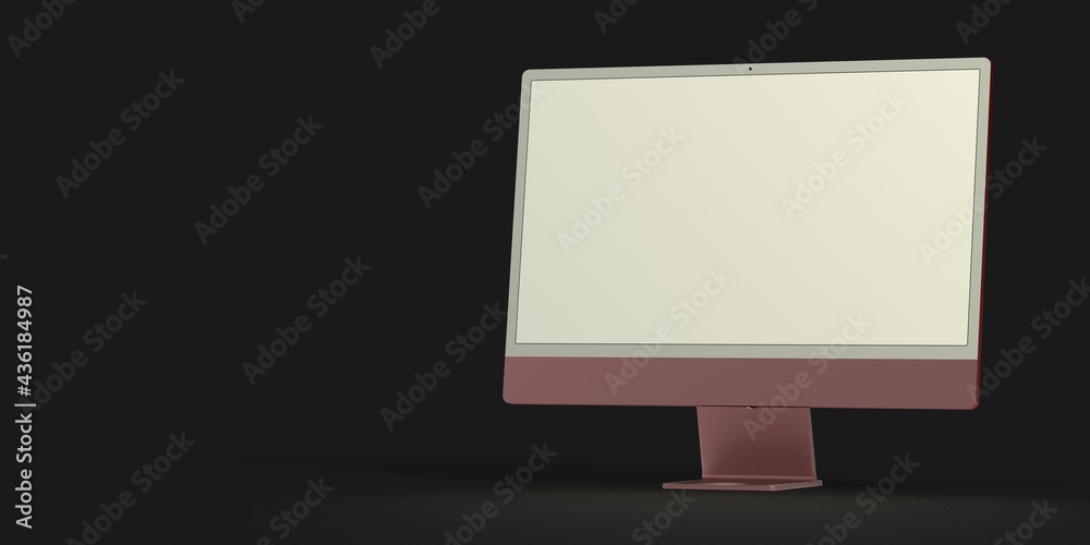 Realistic 3D Computer, with a white screen, isolated on a white background Realistic 3D Computer, with a white screen, isolated on a white background