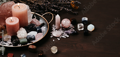 Canvas Print Healing chakra crystals therapy
