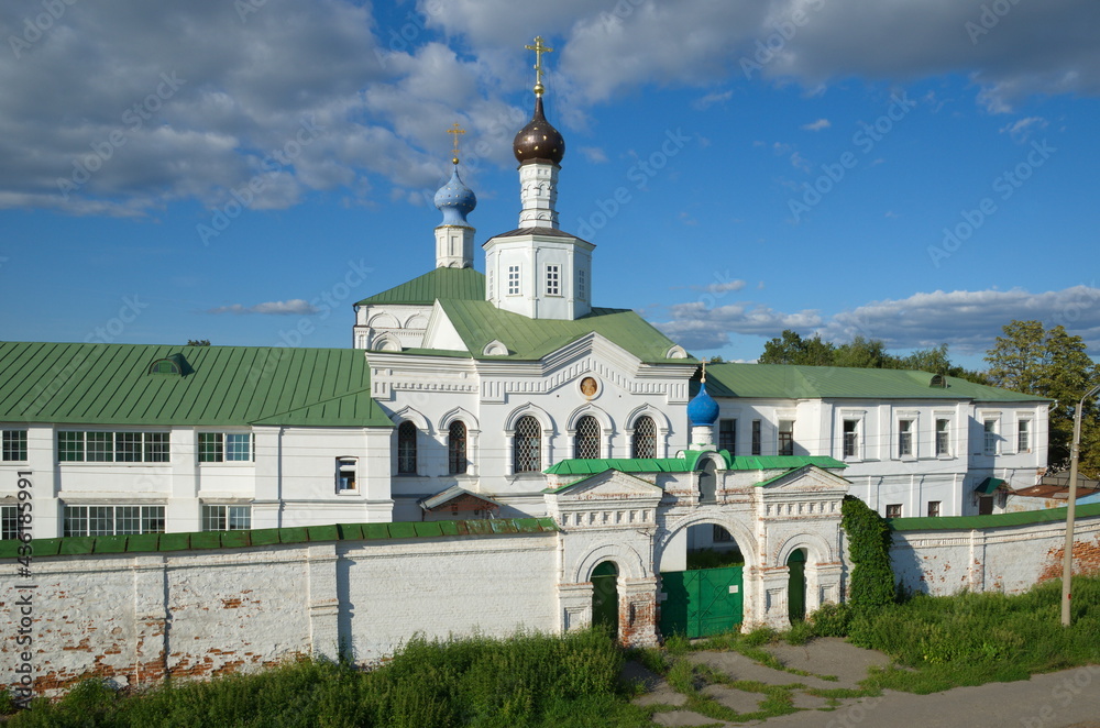 Ryazan, Russia - August 17, 2018: Ryazan Kremlin Museum-Reserve. Summer view of the Spaso-Preobrazhensky Monastery