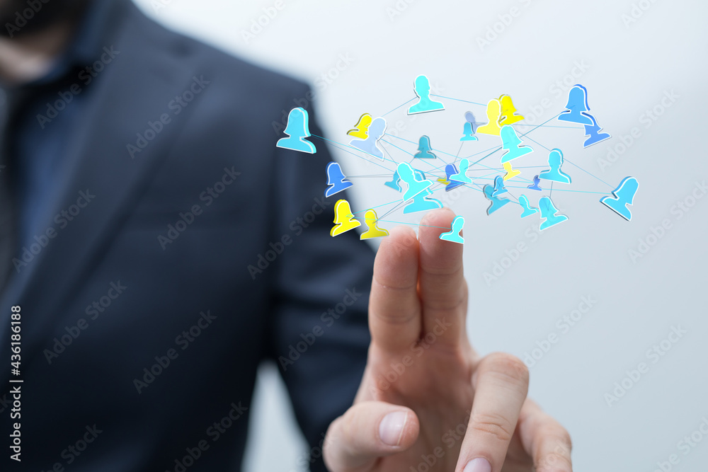 videoconference group of people talking in social network videoconference group of people talking in social network