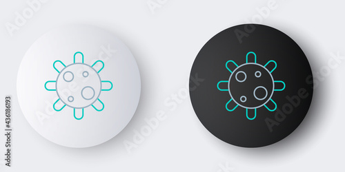Line Bacteria icon isolated on grey background. Bacteria and germs, microorganism disease causing, cell cancer, microbe, virus, fungi. Colorful outline concept. Vector
