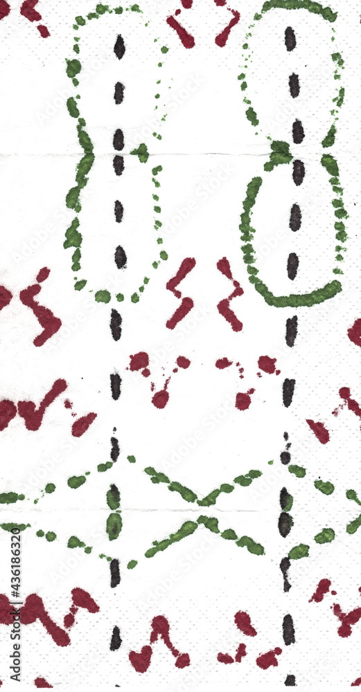 Floral Aztec Pattern. Red Dye Decor Motif Floral Aztec Pattern. Red Dye Decor Motif