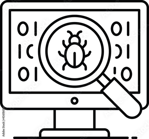 Computer Virus Concept, Bug in Program Vector Icon Design, Business and Management Symbol, eBanking and finance Sign, ECommerce Stock illustration 