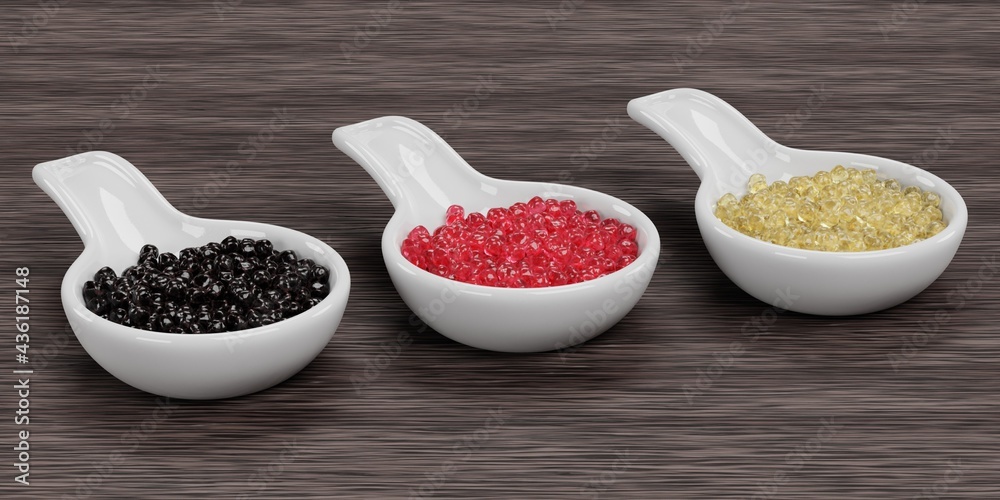 Realistic 3D Render of Caviar Set Realistic 3D Render of Caviar Set