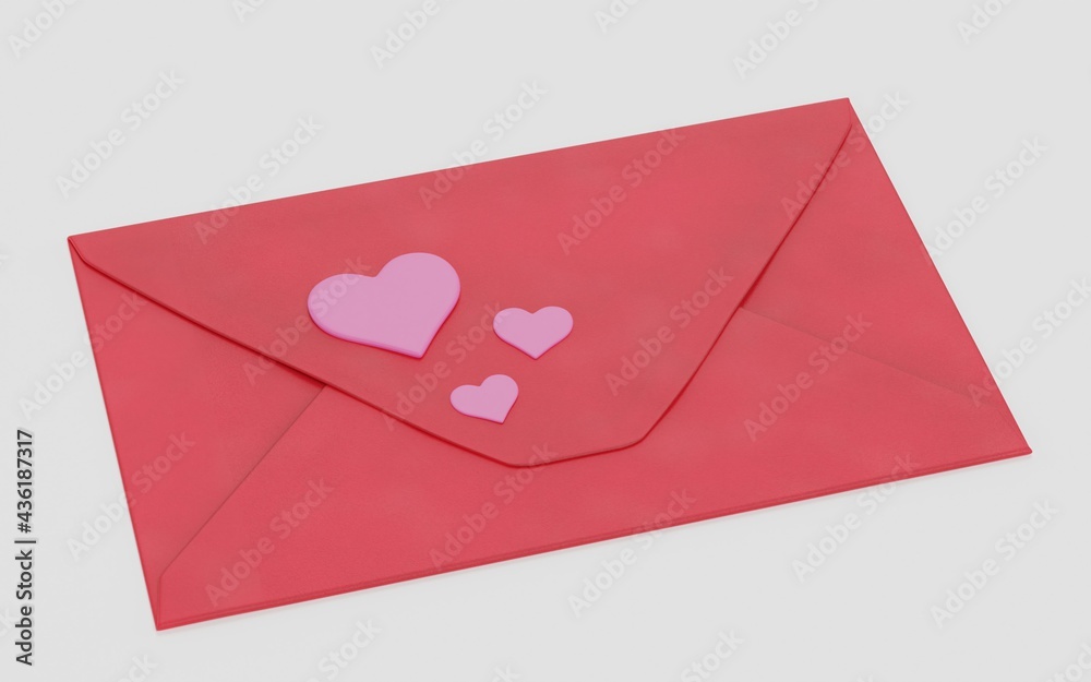 Realistic 3D Render of Paper Envelope Realistic 3D Render of Paper Envelope