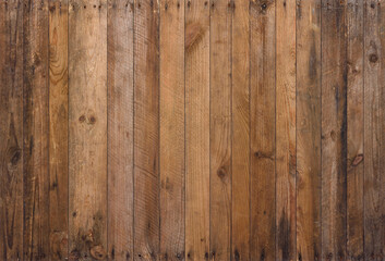 Old wood background texture. Vintage weathered rough planks with rusty nails, evenly sharp and detailed backdrop.
