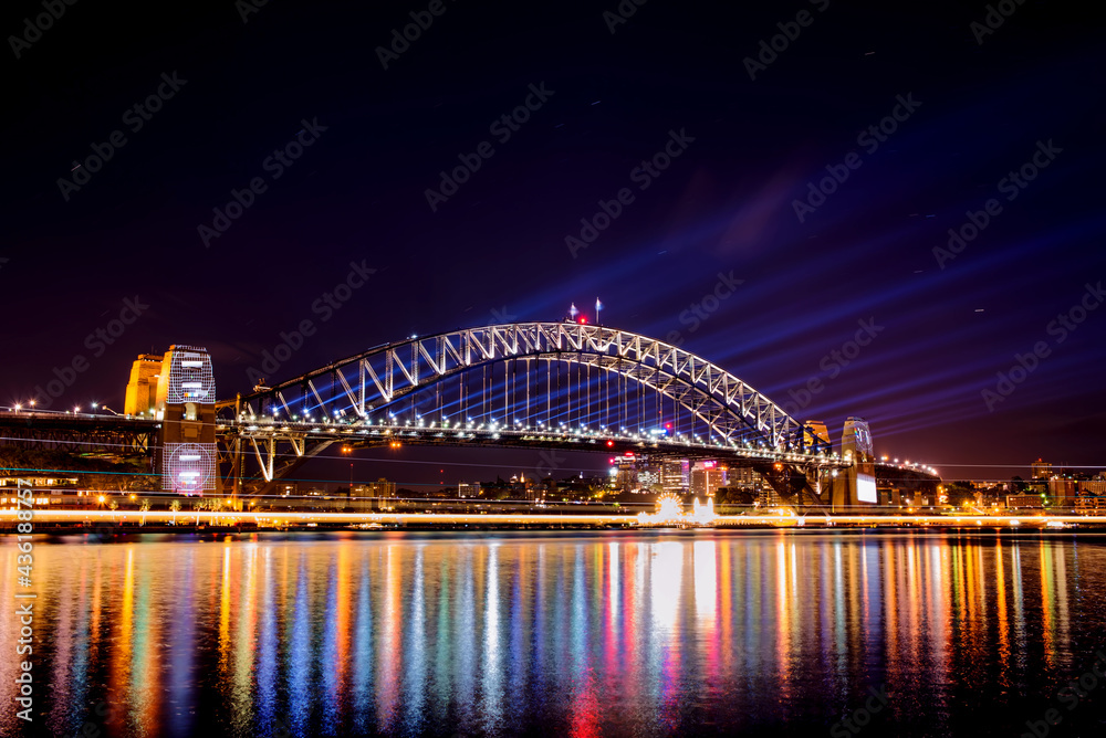 Night view of Sydney Harbour Bridge