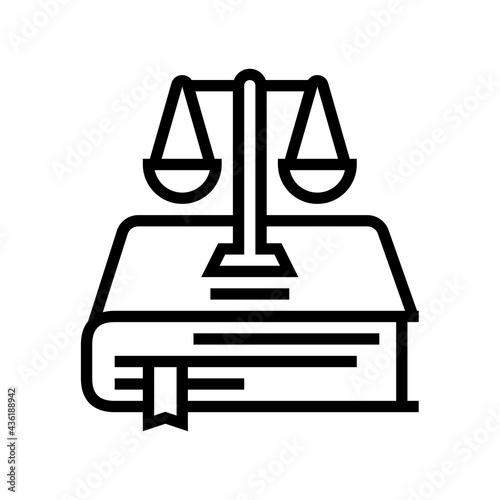 constitution law line icon vector. constitution law sign. isolated contour symbol black illustration