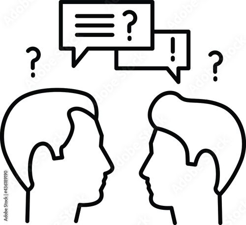 Schilderij op canvas Pre Sales Questions Concept, frequently asked question Vector Icon Design, Busin