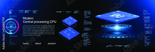 Presentation of a super-powerful processor. New generation processor for processing large amounts of information. Advanced cyber technologies