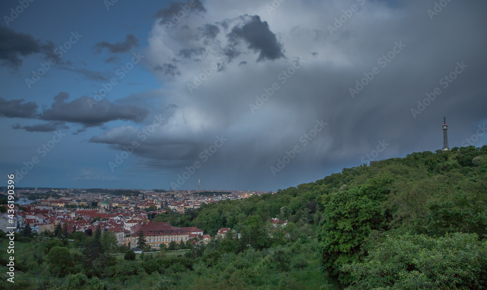 clouds and rain over the city - Prague, Czech republic clouds and rain over the city - Prague, Czech republic